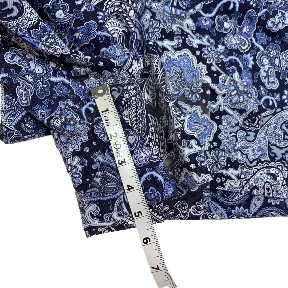 Michael Kors Blue White Paisley Shorts Women's 24W‎ Dress Casual Stretch Pockets